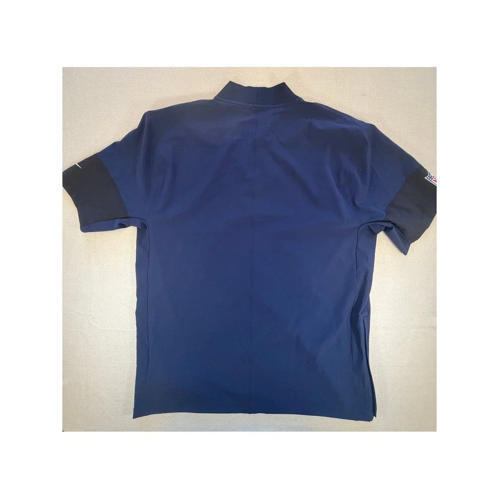 Team Issued Nike Denver Broncos Mens Large Navy Blue Quarter Zip Short Sleeve